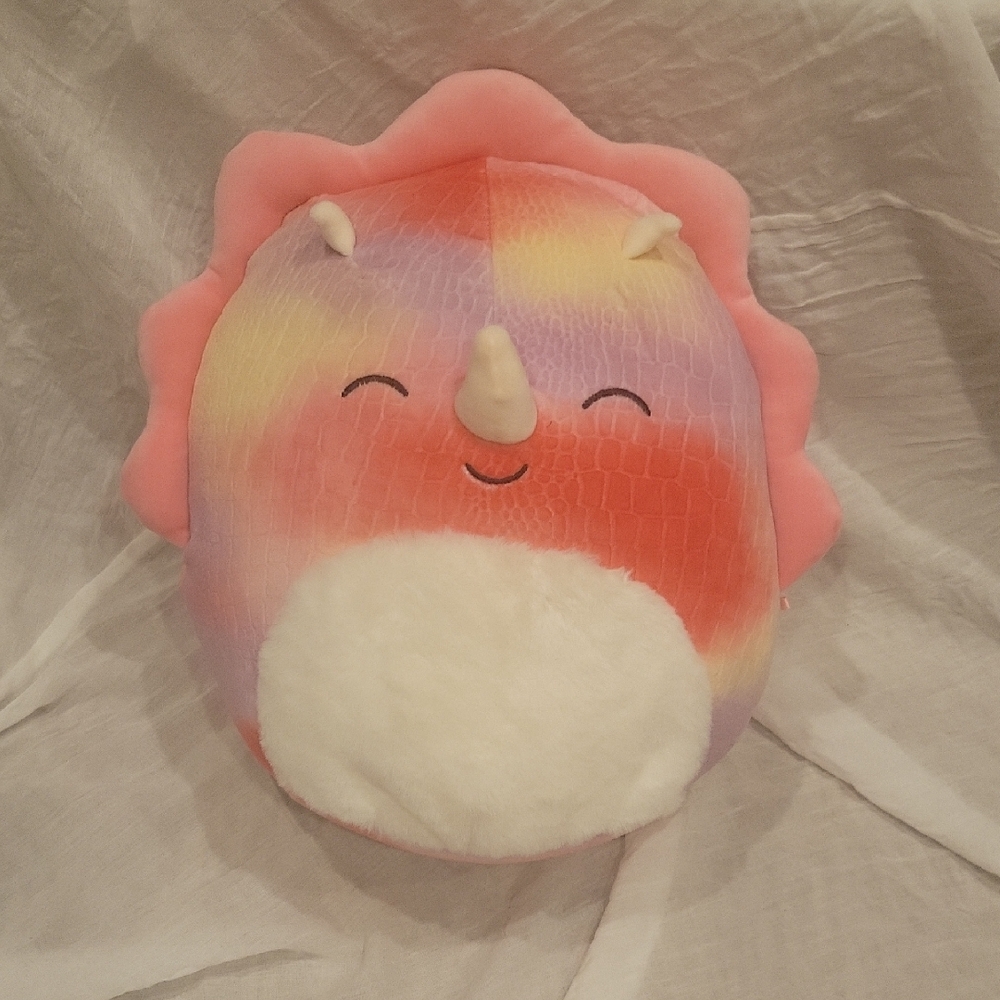 Squishmallows Trinity The Triceratops  Dinosaur Plush, 12 Inches, Like New!